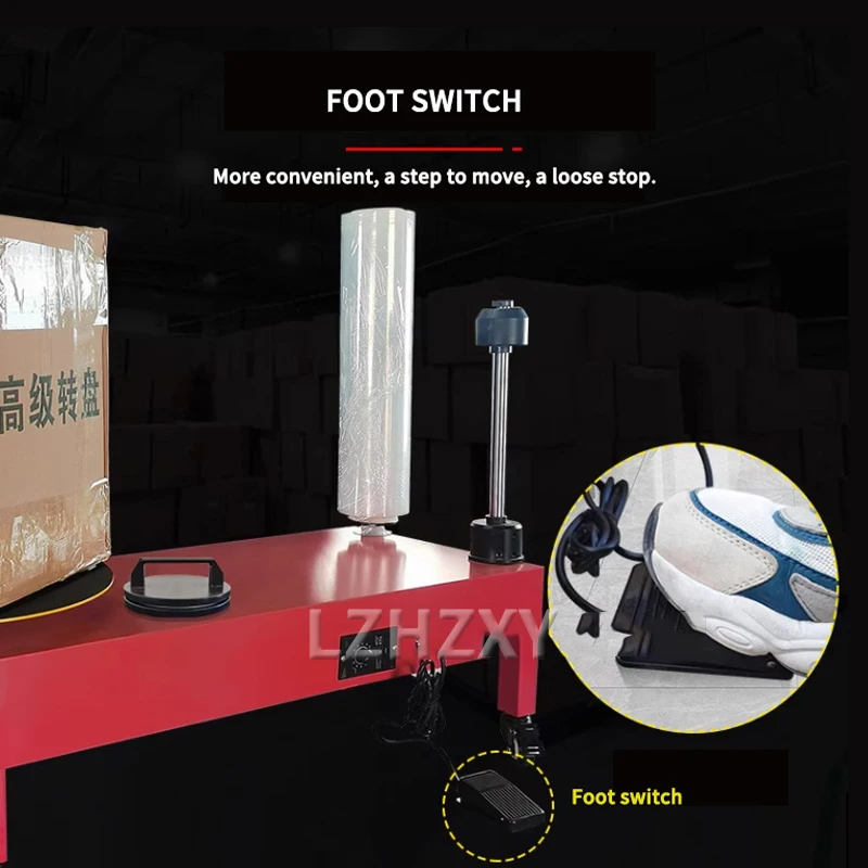 Electric PE Winding Film Packaging Machine Vertical PE Stretch Film Baler 60CM Express Logistics Carton Automatic Wrapping Tool