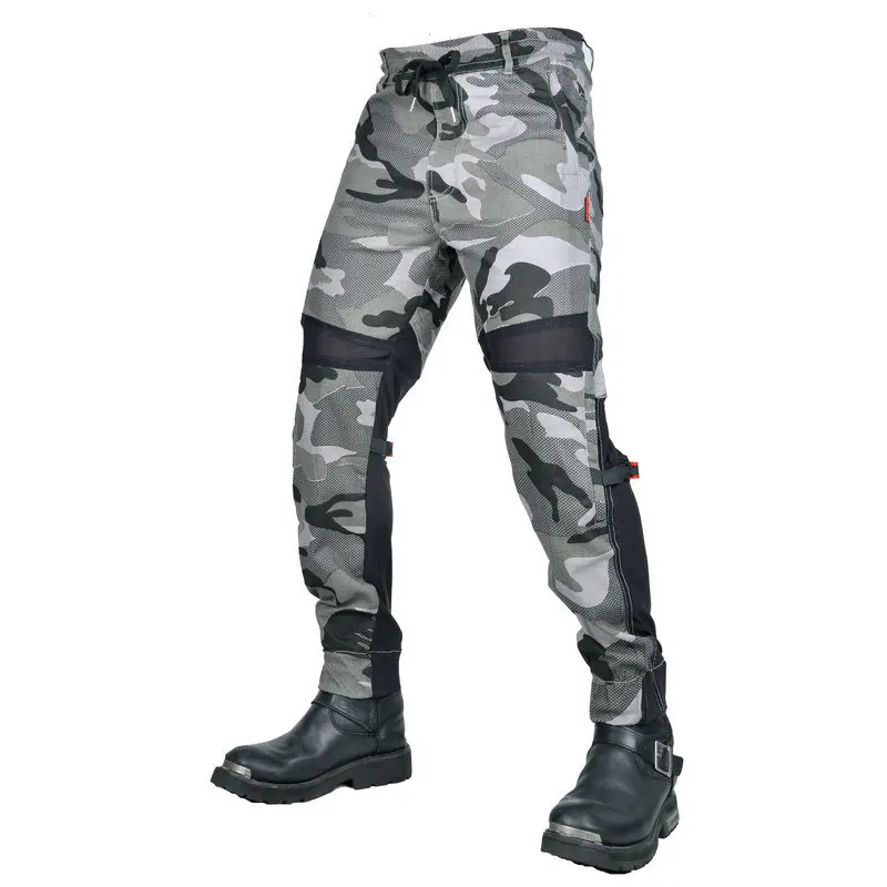 

Motorcycle Pants Summer Air Flow Strap Motorbike Riding Pants Mesh Breathable Camo Moto Anti Drop Pants Men Size XXS-4XL