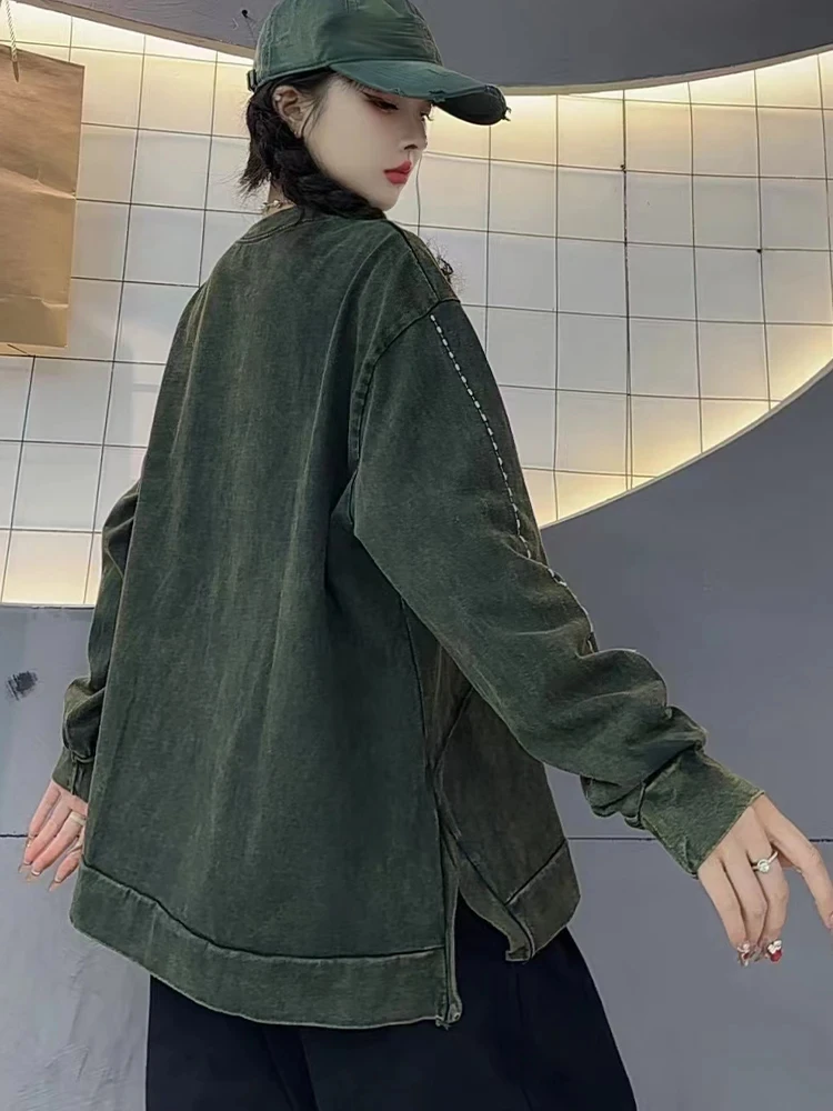 Amax luluE 2024 المرأة الصيف موضة خمر تي شيرت فضفاض التطريز س الرقبة الملابس السيدات الفاخرة الترفيه الكلاسيكية ملابس علوية من القطن #2