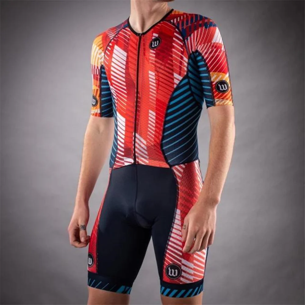 Men\'s Short Sleeve Triathlon Trisuit Ropa Conjunto Ciclismo Hombre Bike Sportswear Tights Kit Mtb Jumpsuit Bicycle Clothing