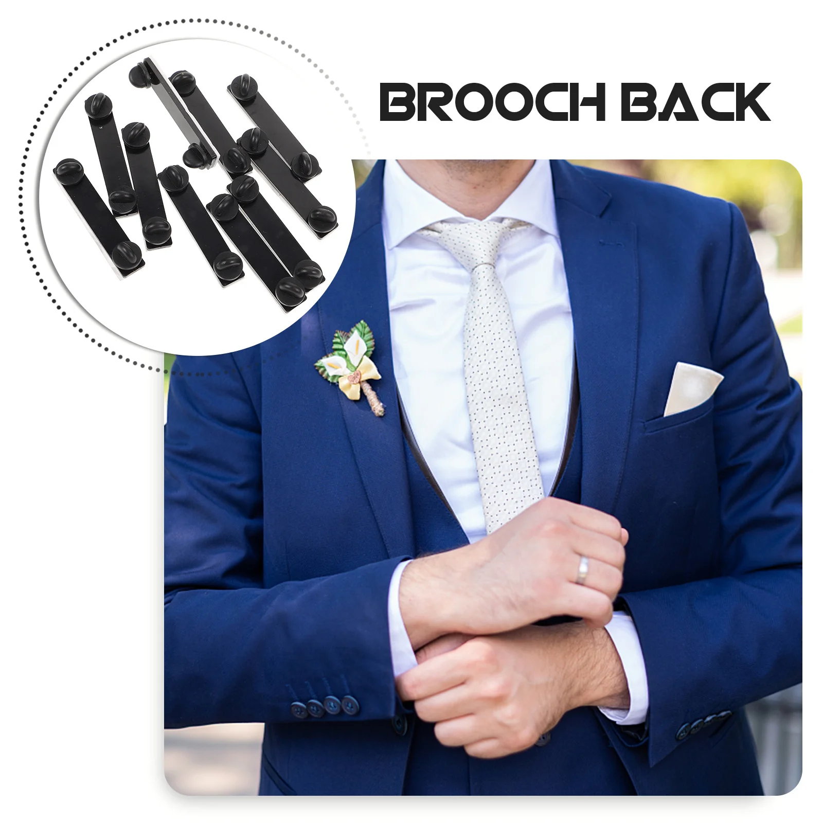 

10pcs Rectangular Backs For Lapel Pins Brooches Tie Tacks Enamel Pin Locking Backs Metal Badge Pin Backings Craft Jewelry Making