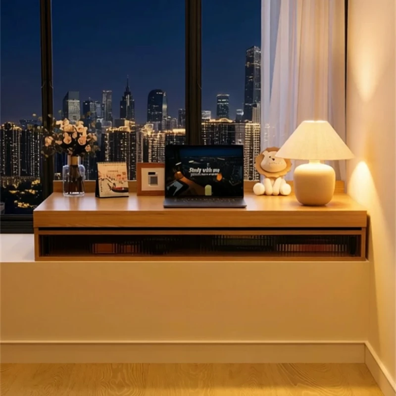 Nordic Solid Wood Desk Modern Creative Multi-functional Storage Computer Desk Bedroom Study Home Furniture Birou Plutitor FYFD