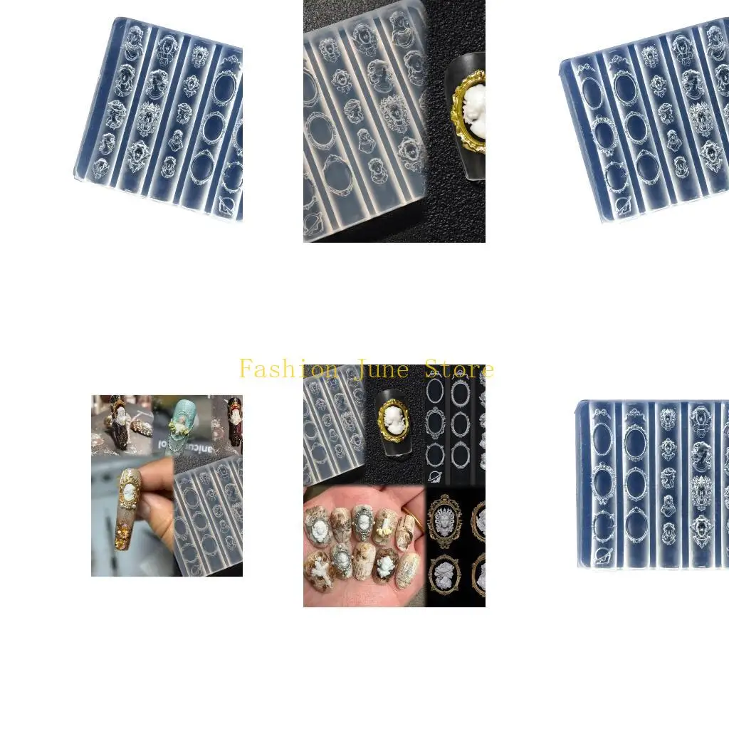 

N5KA DetailedSculpted форма для дизайна ногтей многоразовая силиконовая рамка для маникюрных аксессуаров