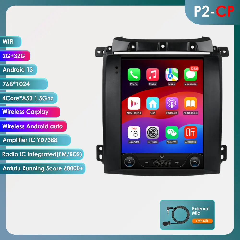 9.7 "Carplay Android 13 Auto Autoradio Voor Kia Sorento BL 2002-2006 Tesla GPS Multimedia Autoradio auto intelligente systemen Stereo