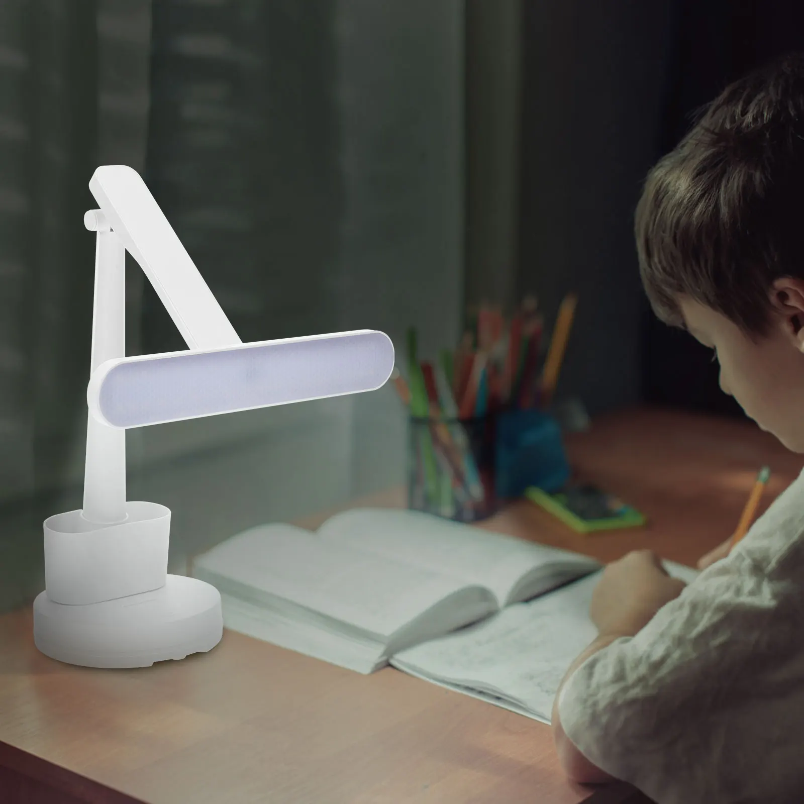 1 set 1 Set Led Desk Lamp Touch Control Dimmable Modern Aesthetic Table Light For Study Small Reading Lamp With Pen Holder