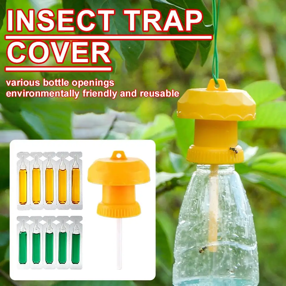 Fruit Fly Trap Lid Insect Drosophila Catcher Pest Control Bottle Lid Killer Reusable Kitchen Bug Catcher Orchard Fly Trap Agents