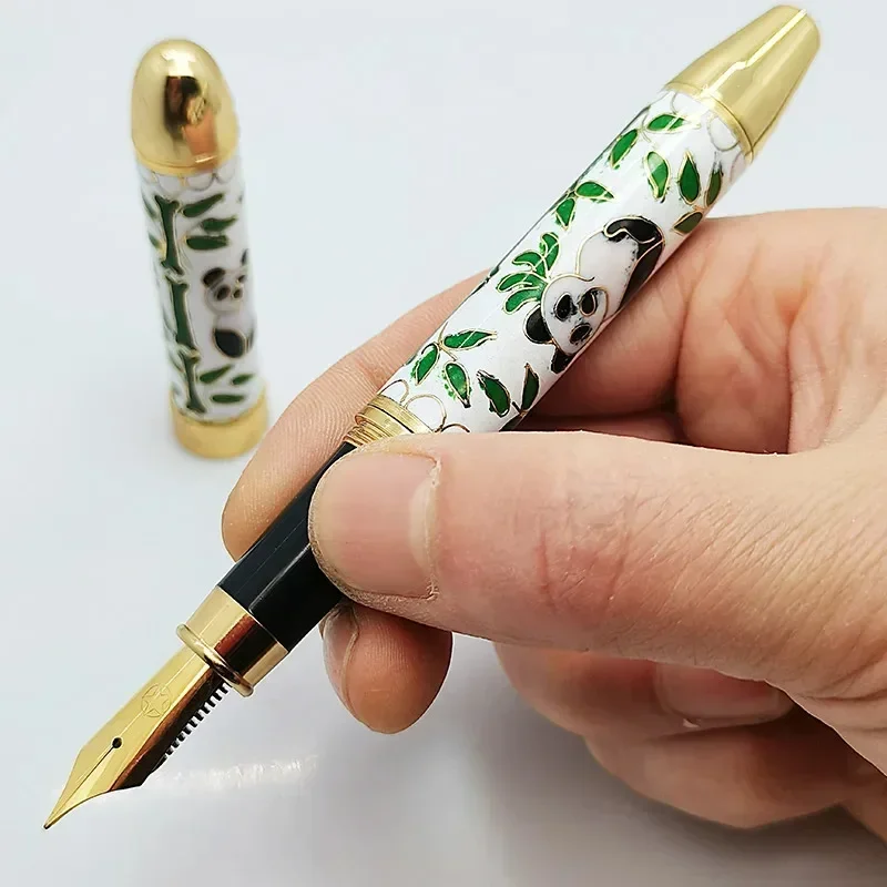 

New China's Old Fountain Pen 8000 Iridium Pen F NIB Cloisonne Metal Rod Screw Cap Rare Stationery Retro Collection 1980s