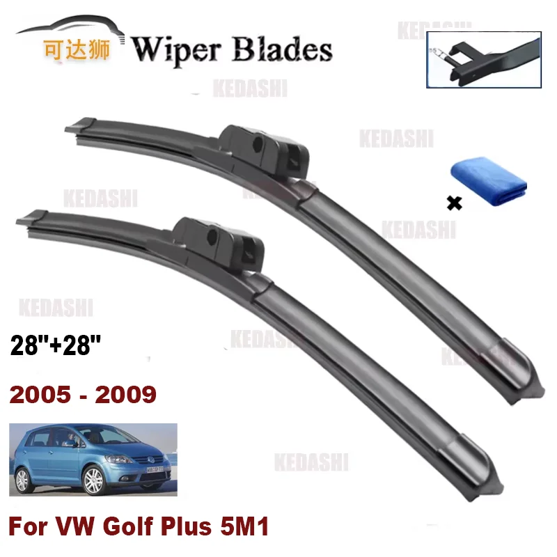 

Щетки стеклоочистителя для VW Golf Plus 5M1 2005-2009, 28x28 дюймов, для лобового стекла, с боковым креплением