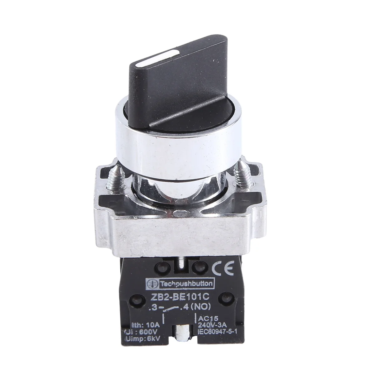 22mm Latching 2 NO 3-Position Rotary Selector Select Switch ZB2-BE101C Black