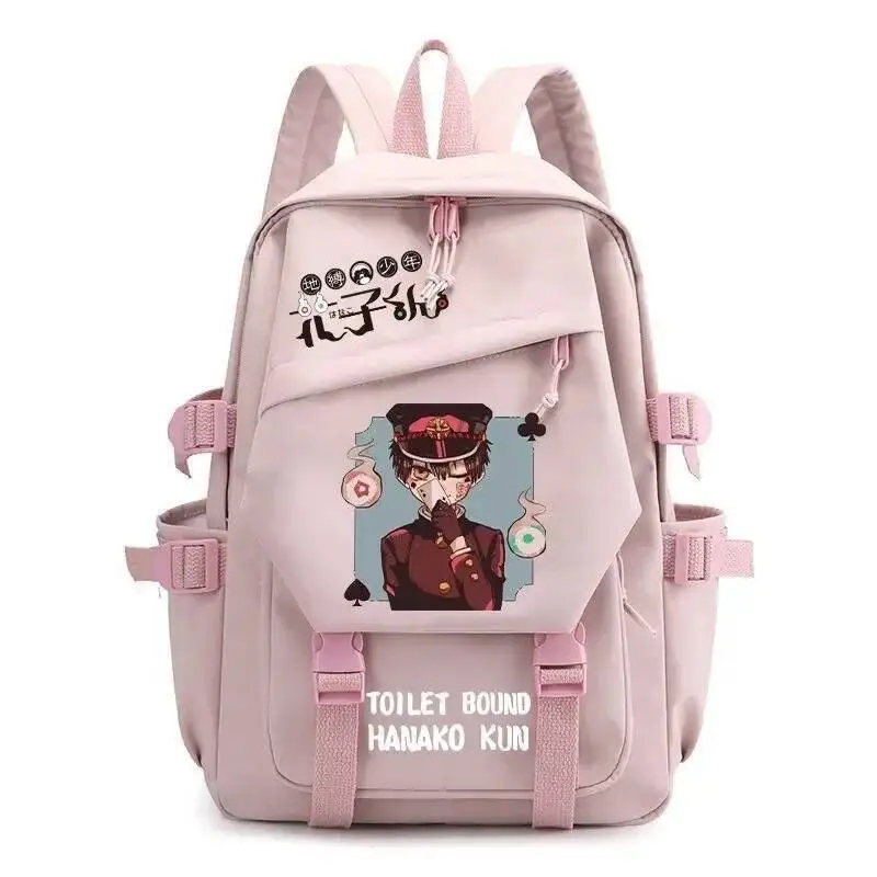 أنيمي لعبة أسود أبيض أزرق وردي أخضر Jibaku Shounen المرحاض ملزمة Hanako-Kun المراهقين حقائب مدرسية حقائب الظهر