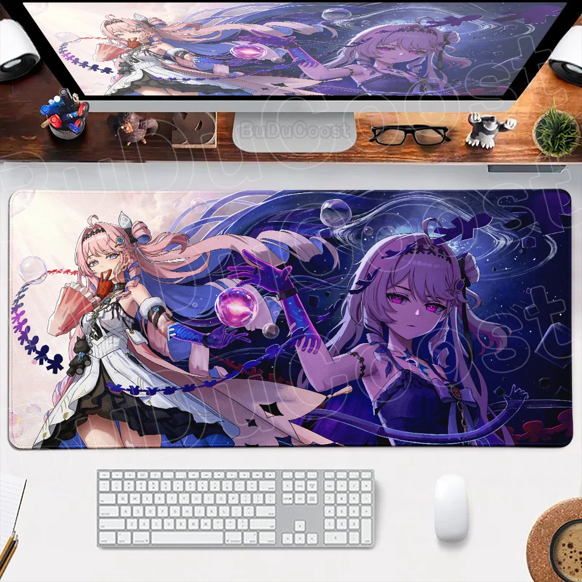 Kawaii Denia Mousepad Washable Gaming Wuthering Waves Cute Anime Girls Mouse Mat XXL Large Computer Non-slip Rubber Keyboard Pad