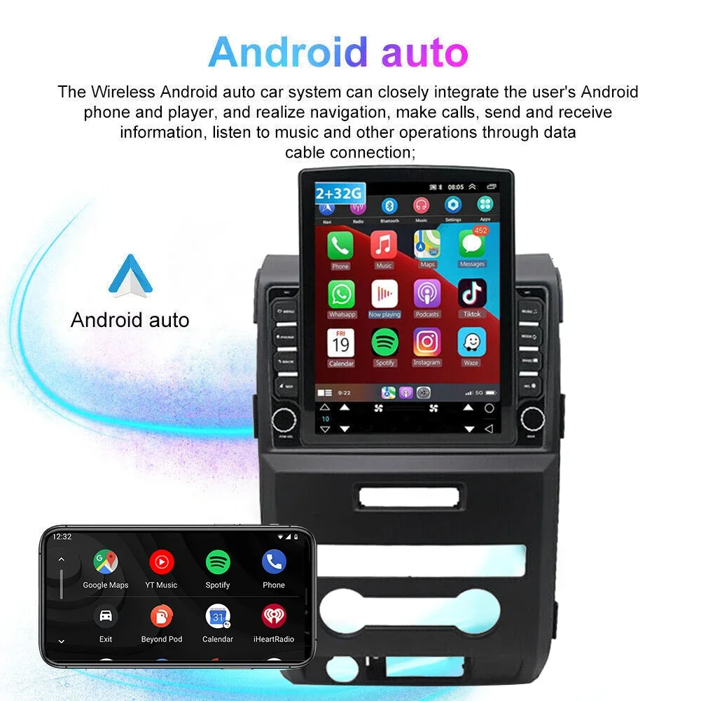 سيارة بلوتوث واي فاي 9.7 في أندرويد 14 ملاحة السيارة 2 + 32G لفورد F150 2009-2014 مع المدمج في CarPlay اللاسلكي أندرويد السيارات #4