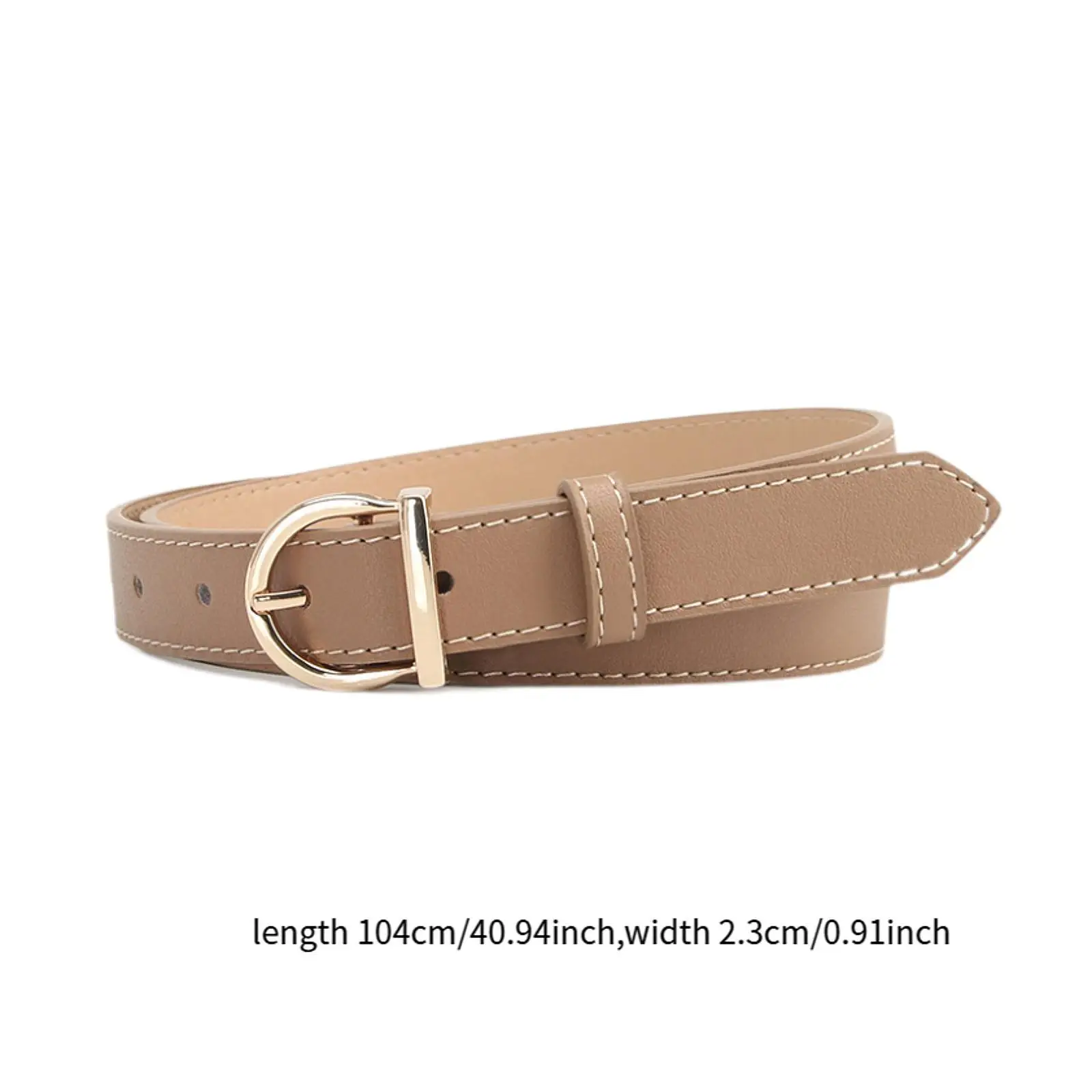 حزام جينز نسائي من جلد البولي يوريثان متعدد الاستخدامات قابل للتعديل إكسسوارات جينز للسيدات وحزام بدلة حزام بإبزيم معدني #6