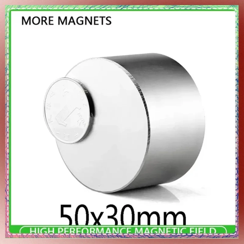 

50x30mm Super Powerful Strong Magnetic NdFeB Permanent Neodymium Magnets disc 50x30 mm N35 Big Round Magnet 50*30 mm