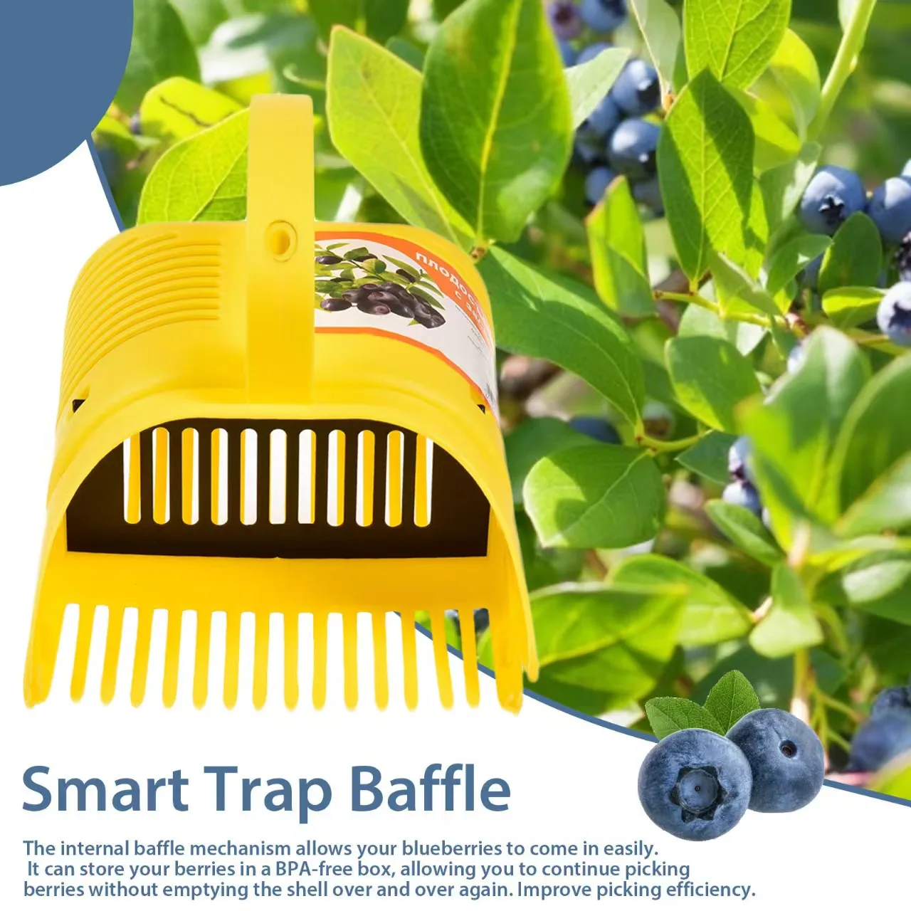 

Blueberry Picker Orchard Fruit Picking Tools ABS Portable Fruit Basket Wholesale Garden Tools