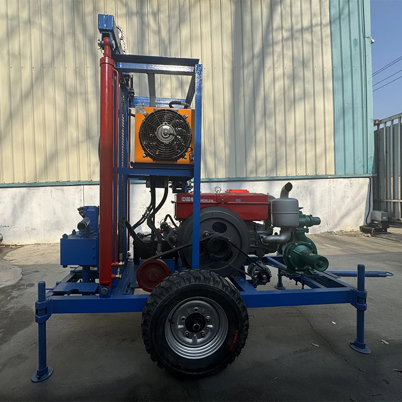 Agricultural Irrigation Portable Small Machine Deep 100m 150m 200m 25HP Diesel Hydraulic Water Well Drilling Rig