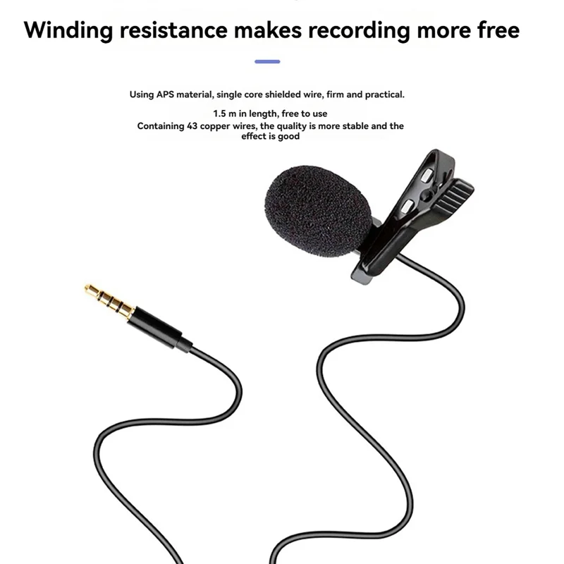 2Pcs Lavalier Lapel Microphones 3.5Mm Connector Lavalier Microphone For Cameras/Desktop Computers/Sound Cards