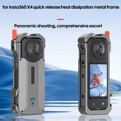 Metal Rabbit Cage Frame, Protective Expansion Case with Plastic Border, Designed for Insta360 X4 Camera