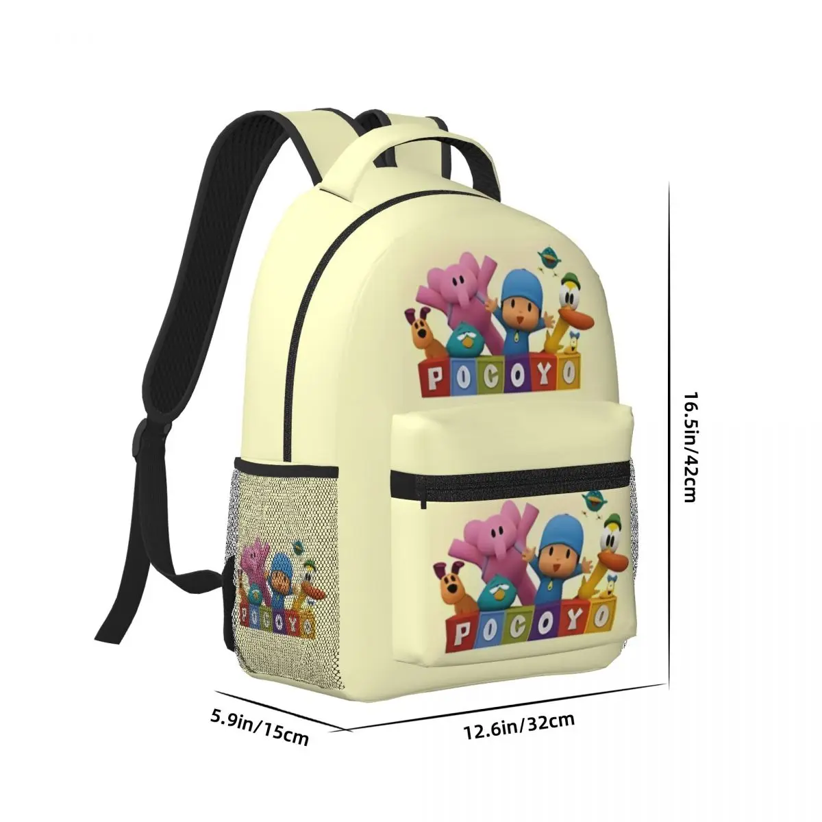 P-Pocoyo Printed Lightweight Casual Schoolbag For School, Outdoor, Shopping, Office 17in