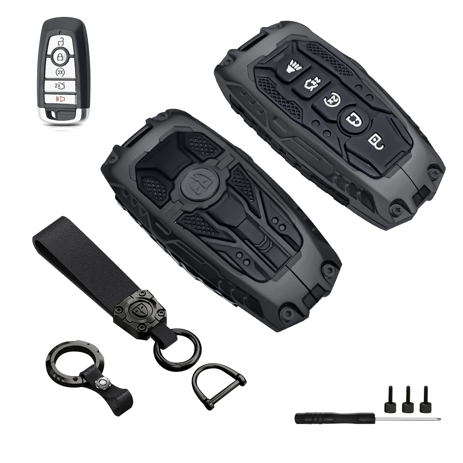 Heavy Key Fob Cover Protector for Ford Explorer Fusion Escape Edge Expedition F150 F250 F350 F450 F550 Maverick Mustang