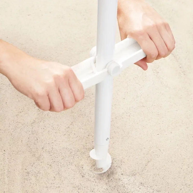 مظلة شاطئ مع طاولة ، إمالة ومرساة رمال مدمجة ، مظلة خارجية ، حقيبة حمل ، حماية من الأشعة فوق البنفسجية 50 + ، 7 أقدام