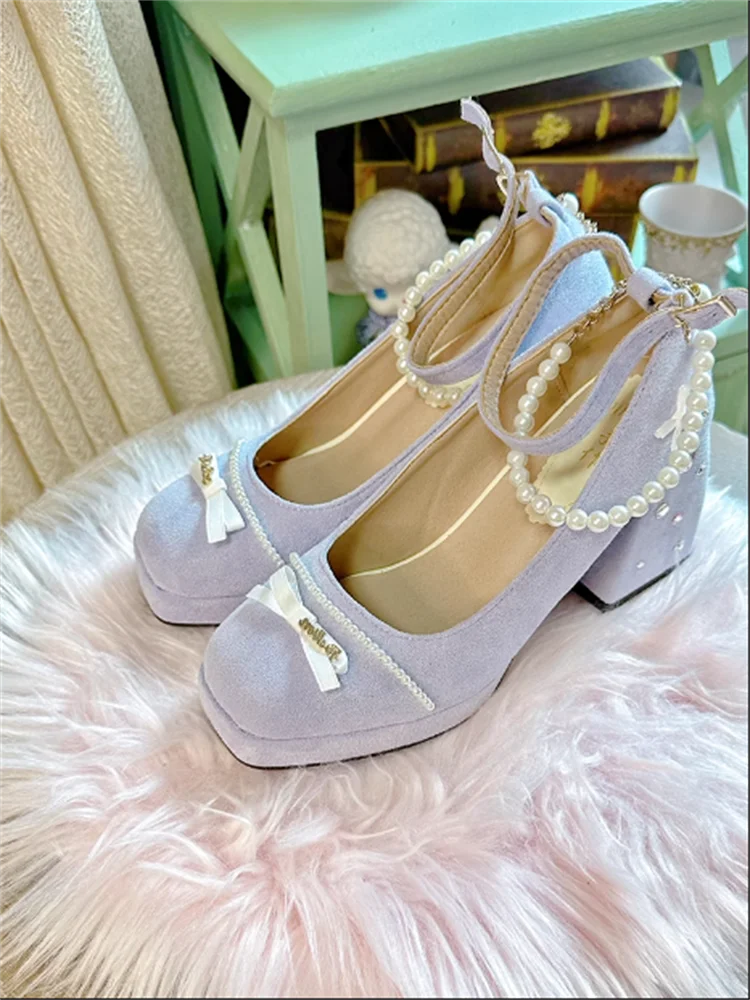 

PINKYO Original French Vintage High Heels Women's 2023 New Temperament Bow Lolita Mary Jane Single Shoes Sweet Princess Shoes