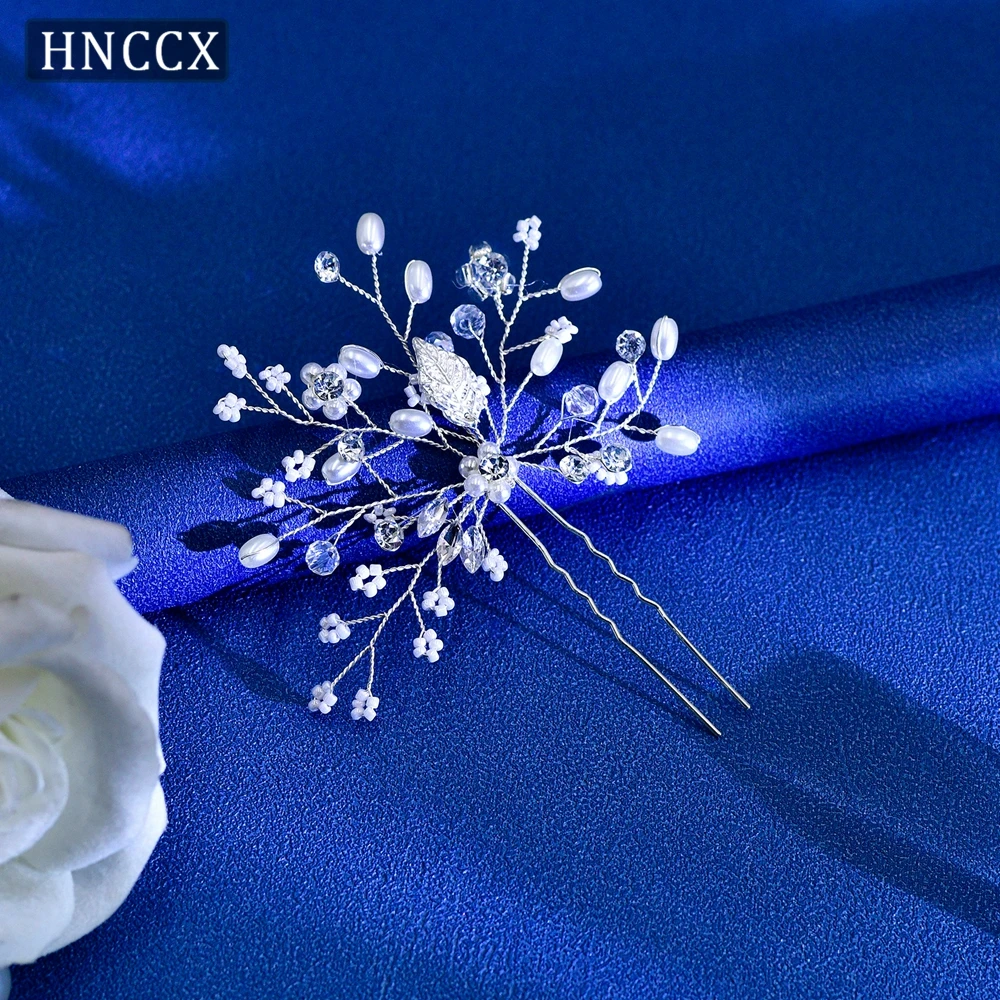 HNCCX Bridal Hair Pin Wedding Beaded Hair Clips Pearl Hairpin Rhinestone Hair Accessories Bridesmaid Party Hair Ornament CP103