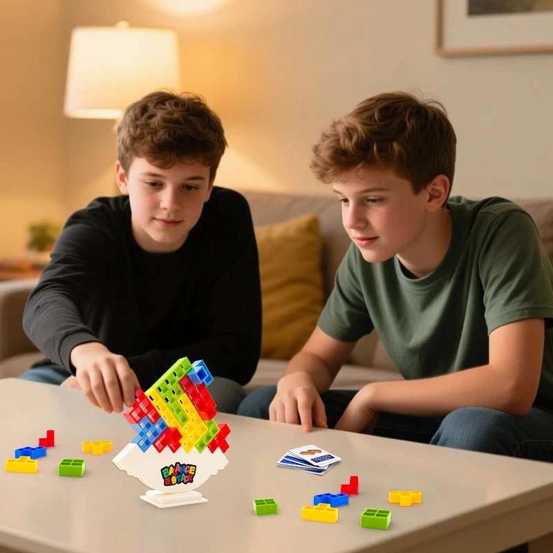 64/32PCS Balance Stacking Building Blocks Team Strategy Toy Multiplayer Game Tabletop Challenge for Party Family Kids Adult