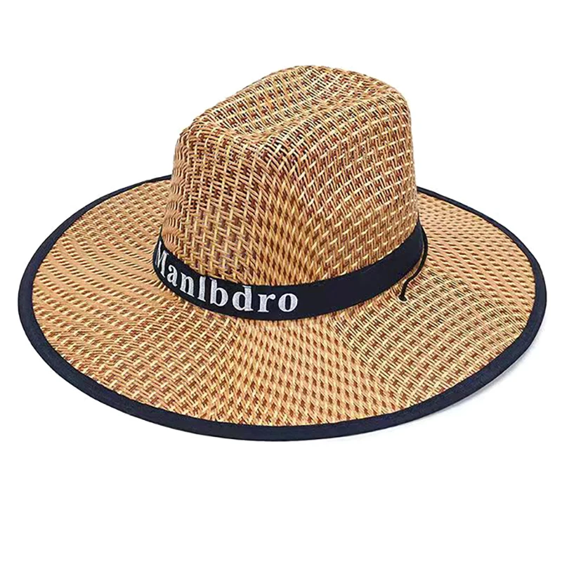 （Summer6）Straw Hat Western Cowboy Sle Outdoor Summer Beach Fishing Sun Protection Hat Unisex Ideal For Construction Sites