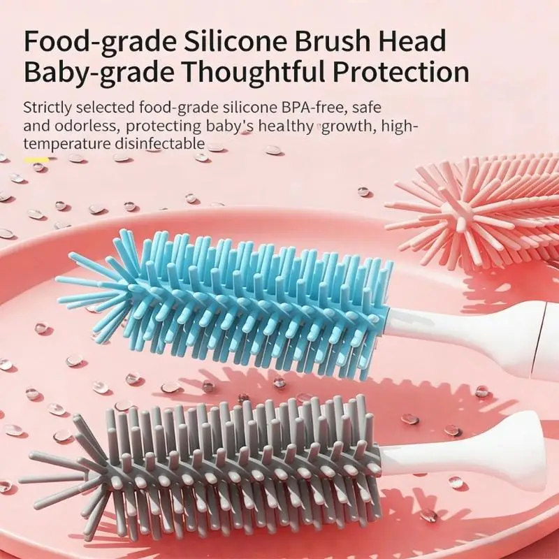 

Набор электрических щеток для детских бутылочек с вращением на 360 градусов и 2 функциями очистки для полного мытья бутылочек, и