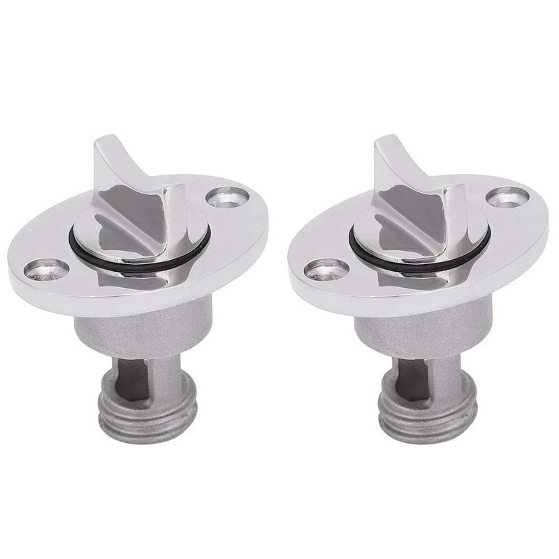 2X Boat Drain Plug Replacement Stainless Steel Marine Yacht Stop Water Bung Water Stoppe