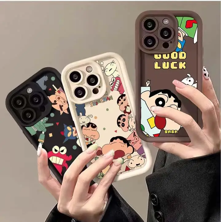 Case For Iphone 11 12 13 Pro Max 5 5S 7 8 6 6S PLUS X 12 13 MINI XR XS Max Cover Cartoon TPU Silicone  Crayon Shin-chan Case