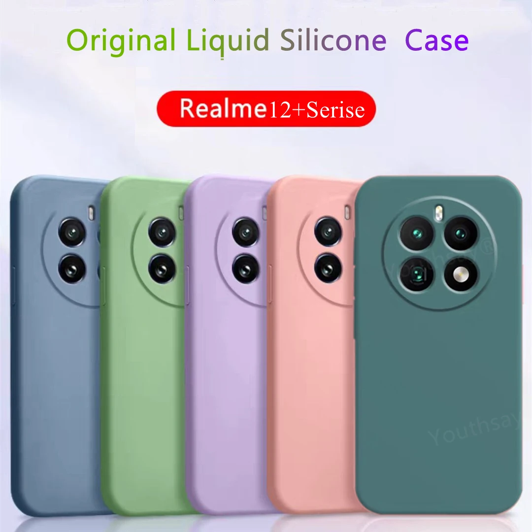 Per Realme 12 Plus Custodia Cover Realme 12 + 5G Funda Coque Custodia protettiva morbida originale in silicone liquido per Realme 12 + Pro Plus