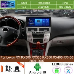 12.3Inch 8G+256G Car Radio For Lexus RX RX300 RX330 RX350 RX400 RX450 2004-2007 Carplay Multimedia Video Player GPS