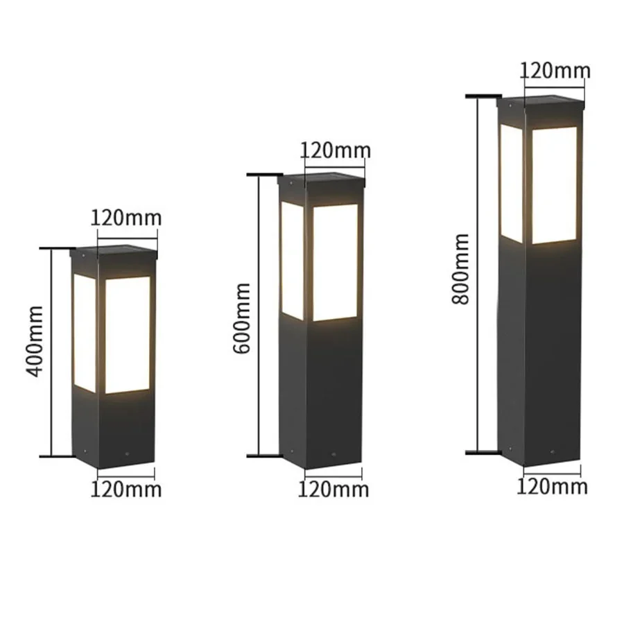 Imagem -06 - Thrisdar- Impermeável Led Lawn Luz ao ar Livre Jardim Post Luz Villa Paisagem Caminho Bollard Luz 60cm E27 Aço Inoxidável