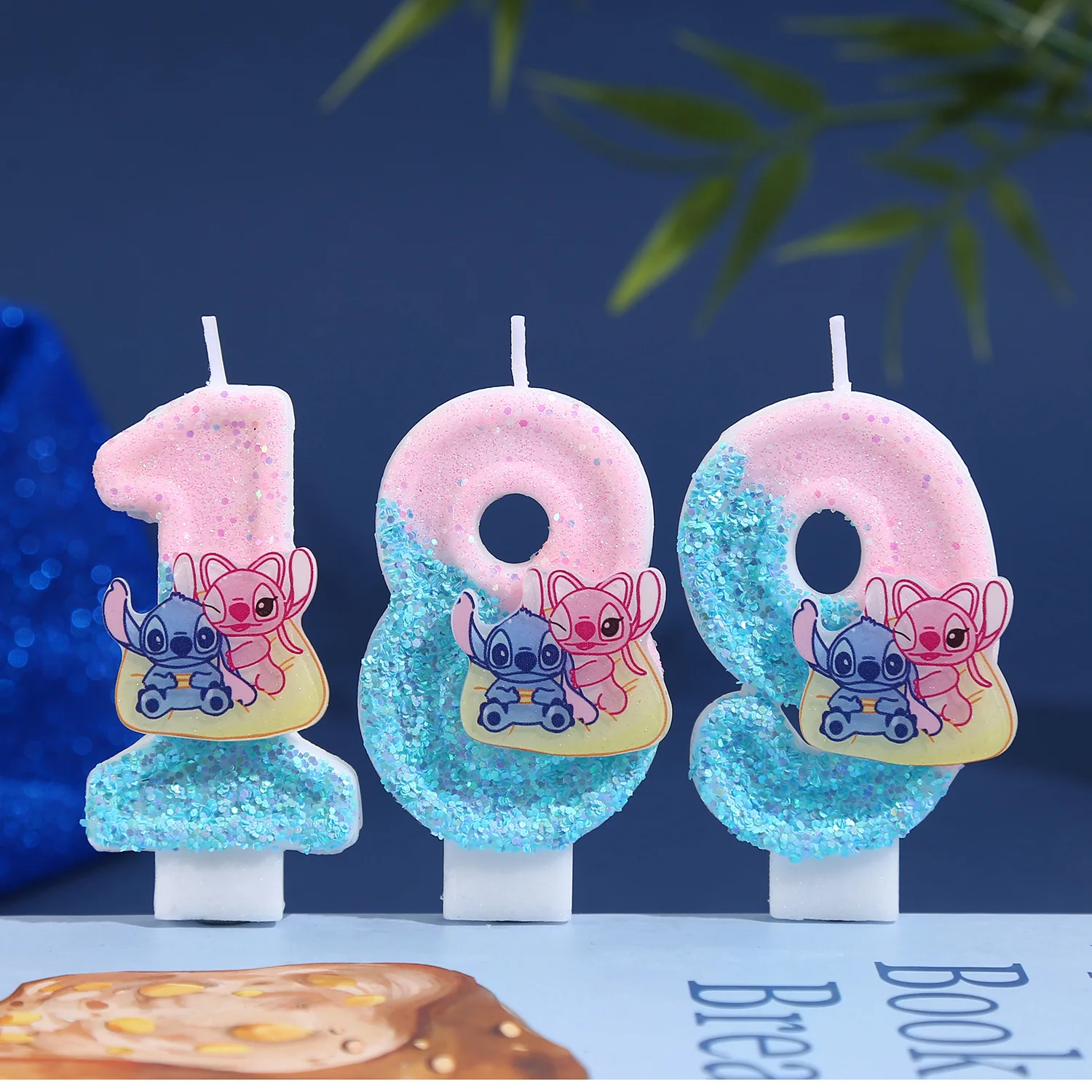 

DIY Stitch 0-9 Digital Birthday Candles Cute Children's Party Cake Plugin Birthday Anniversary Cake Decoration Gift