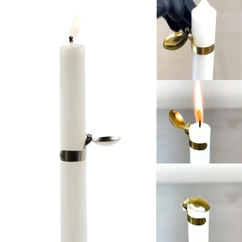 Automatic Extinguisher Candle Wick Trimmer Taper Candle Snuffer Tools Care Kit Silver and Gold Color