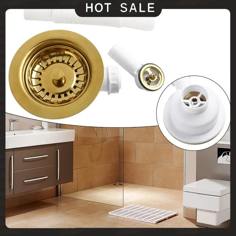 

24-часовая доставка, сливная раковина из нержавеющей стали, нисходящий элемент 114 мм, позолоченный анти-сето для перелива для кухни с открытым отверстием 86-95, кухня