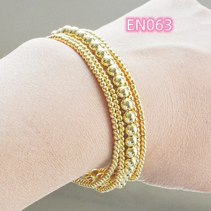 

VKVVA Fashion Jewelry Gold-plated Beaded Bracelet Set total 5pcs Women Birthday Gifts