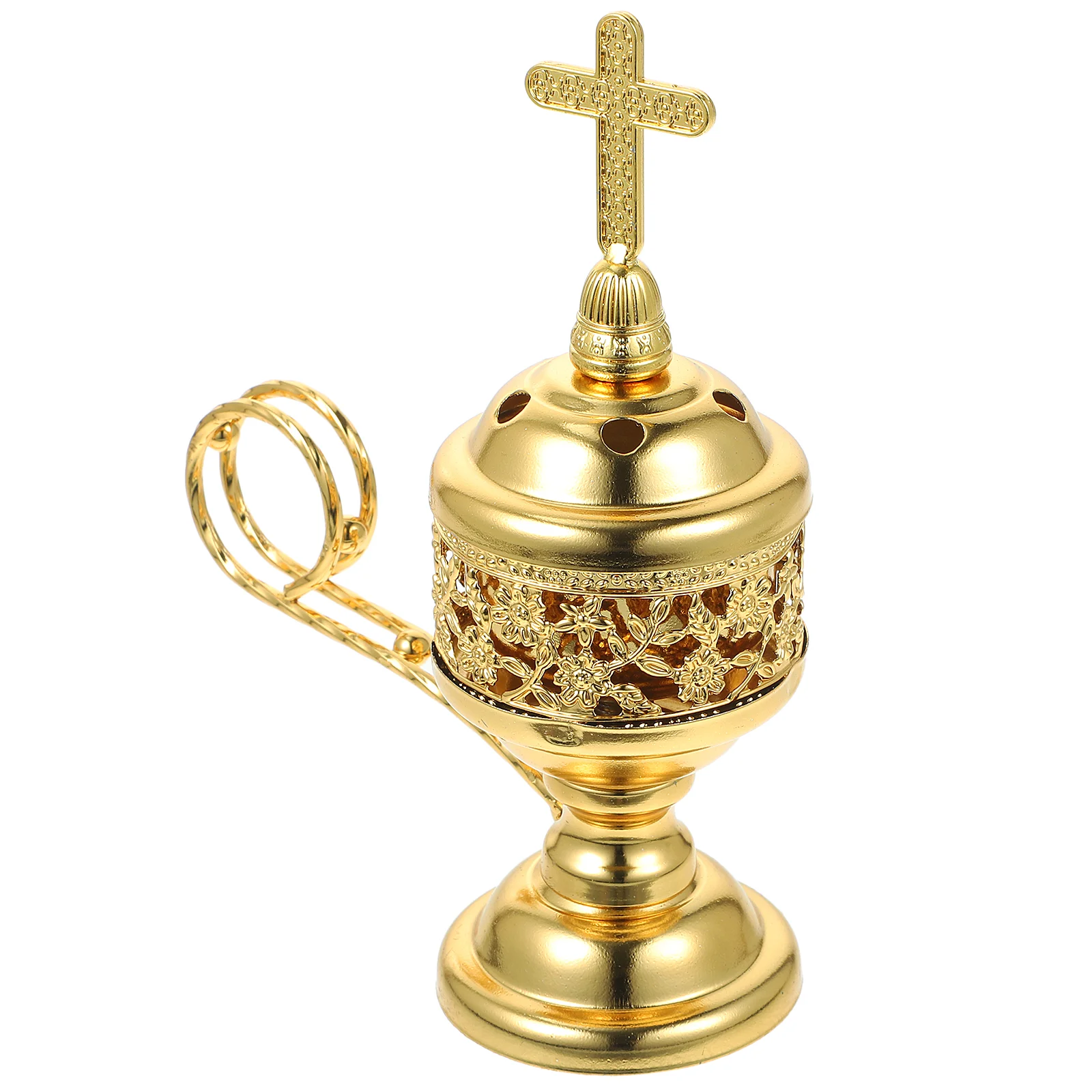 Middle Eastern Metal Small Incense Burner Indoor Sandalwood Household Silver Uncharged 1pc Decorative Censer Holders Desk