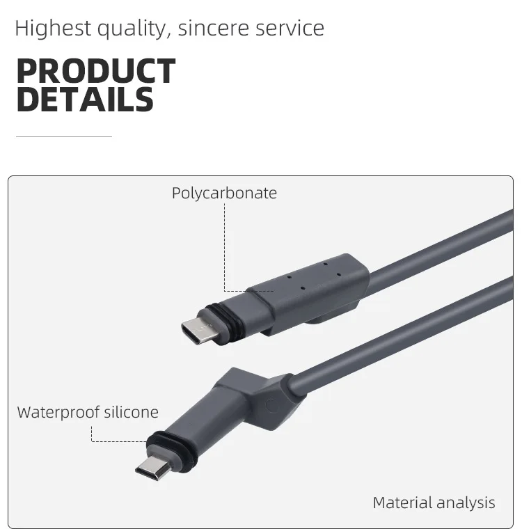 Compatible Cable for Starlink Gen2 V2 Type C 8 Pin Connector Male Straight to Right Angle Ethernet Satellite Internet Cable