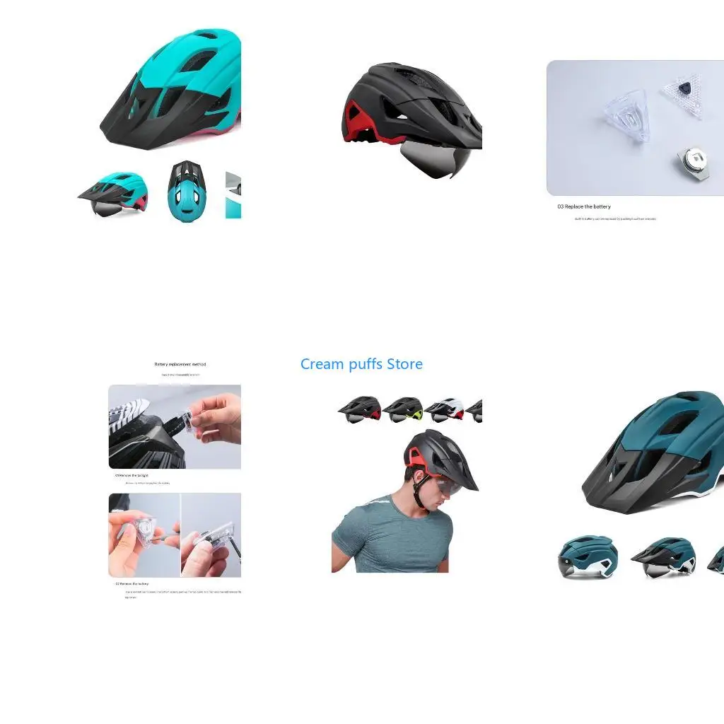 50LE Multi Scenario Visors Helmet Built in LED Light for Cycling Safety