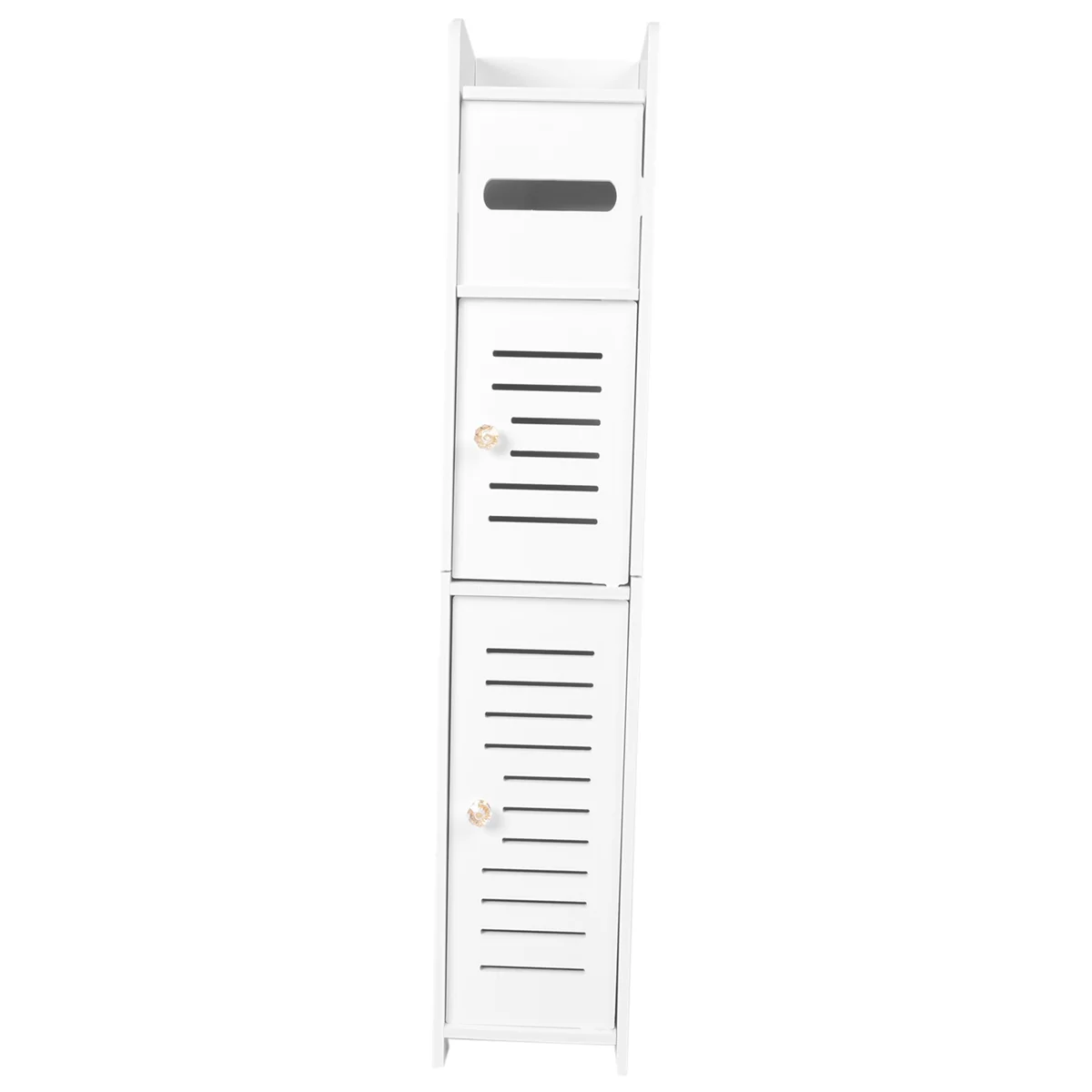 Storage Cabinet for Small Spaces, Over the Toilet Cabinet for Skinny Bathroom Storage Corner Floor (White)