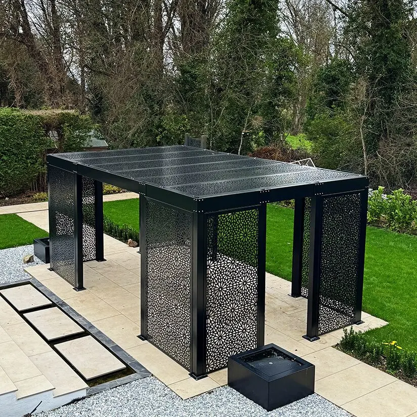 

Modern precision laser cutting steel pergola numerical control garden building