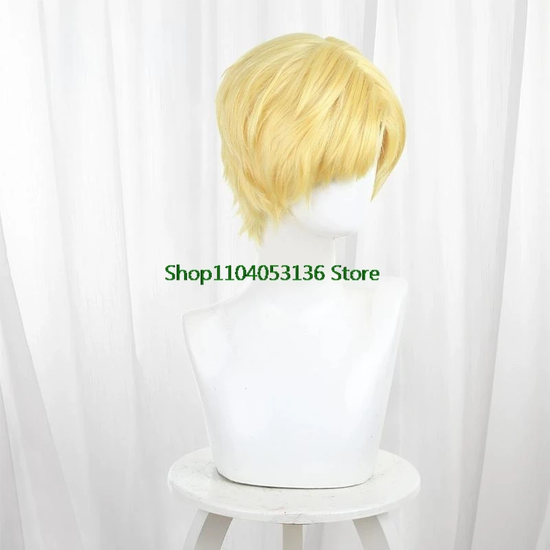 Anime about The Movement of The Earth Rafal Cosplay Wig Blonde Short Hair Halloween Party for Women Men Accessory Props