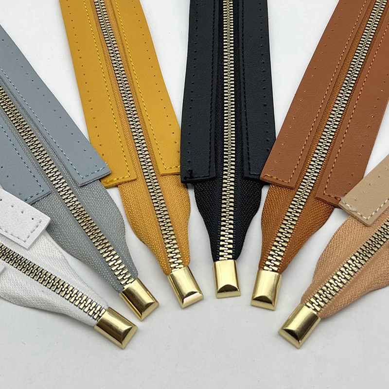 30cm Metal Zipper PU Leather Zipper For Sewing Handbag Craft Sewing DIY Zipper For Woven All-match Bag Hardware Accessory