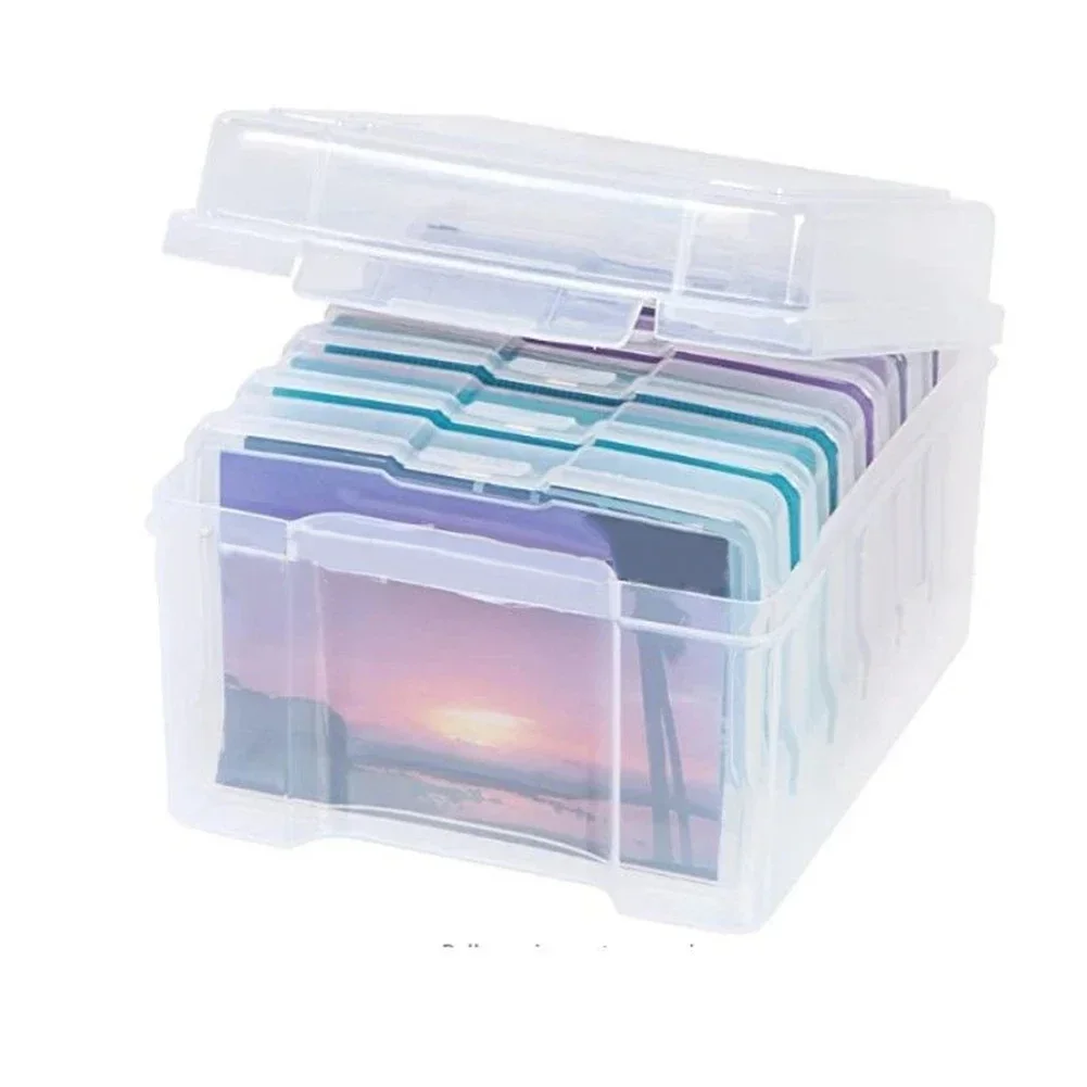 1PCS Transparent Storage Box PP Photo Crafts Organiser Including 6 Cases Buckle Design Versatile 1pc Home Storage Organization