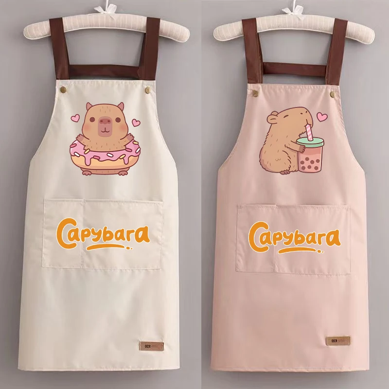 

Фартук капибары для женщин и мужчин, новый кавайный капибара Pinafore, кухонный водостойкий маслостойкий пинни, аксессуар для дома, подарки для взрослых, Лидер продаж
