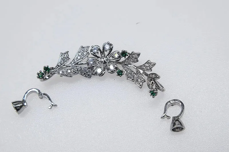 1piece freshwater pearl  Green flower Clasp hooks Jewelry accessory necklace connector wholesale  FPPJ