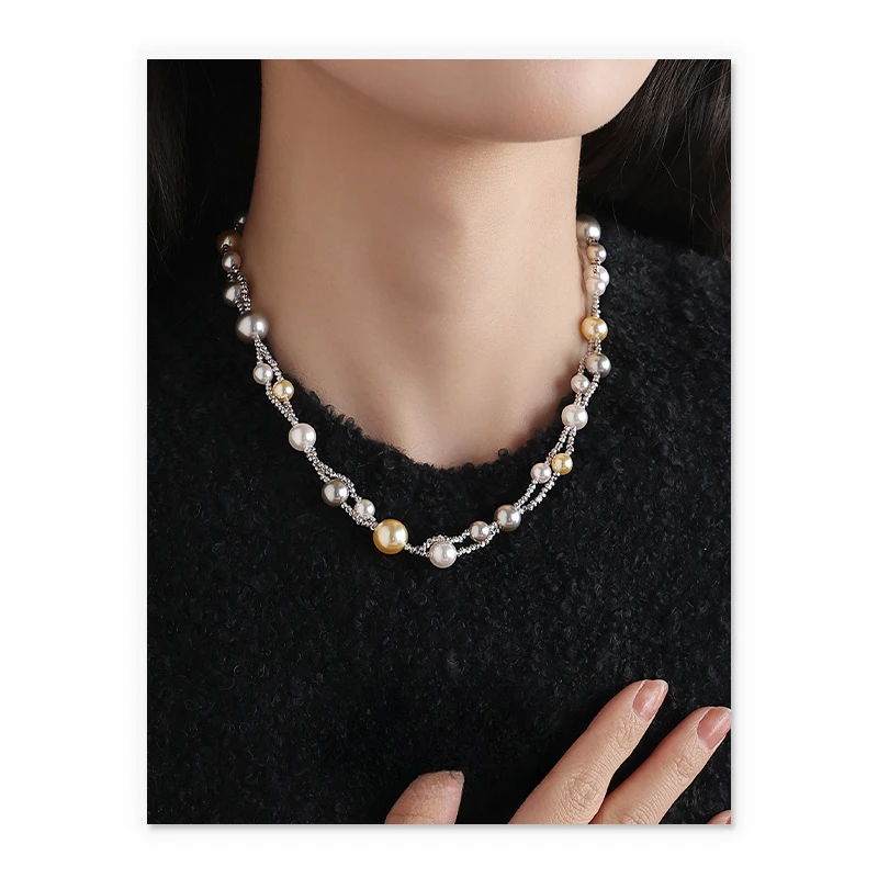 

French exquisite pearl necklace ins temperament versatile high sense fashion collarbone chain